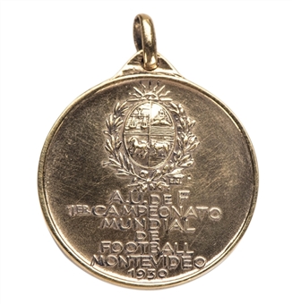 1930 World Cup Gold Medal Featuring the Tower of Homage at Estadio Centenario (Letter of Provenance)
